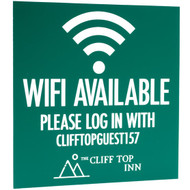 Custom Green Plastic WiFi Signs