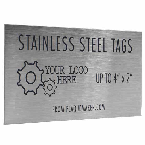 Custom Stainless Steel Labels - Engraved Metal Tags Up to 4x2