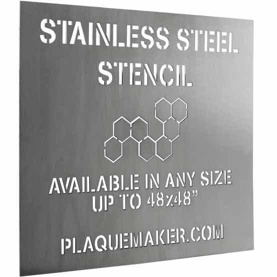 Steel Stencil Sign - Customizable Cut, Stainless Steel | 48x24 or 34x34, PlaqueMaker