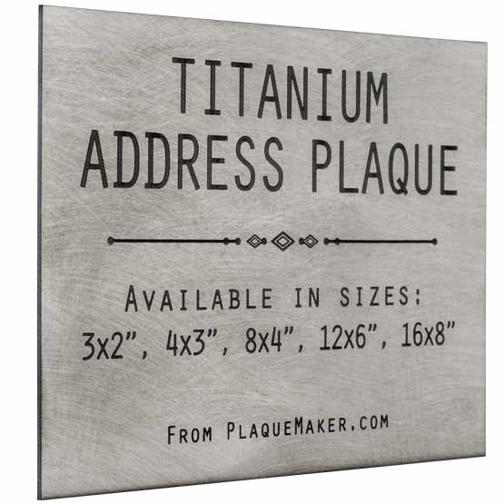 Custom Titanium Address Sign