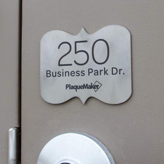 Titanium Address Sign on Door